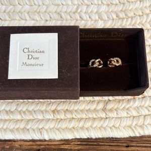Christian Dior Gold Knot Clip Earrings.